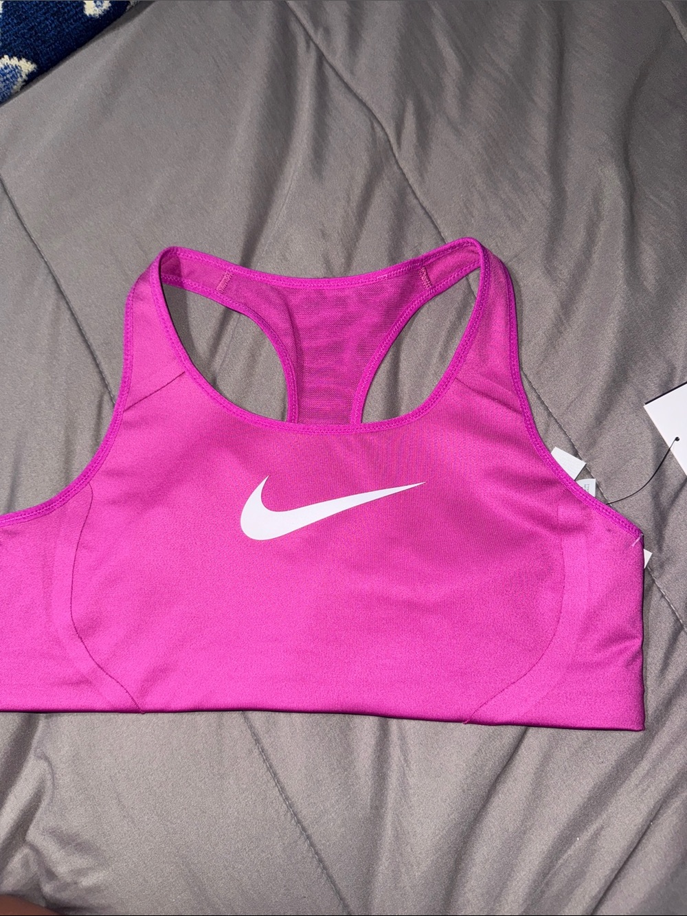 Nike Magenta Racerback Sports Bra with White Swoosh